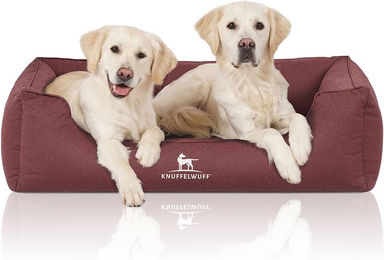 Knuffelwuff Orthopädisches Hundebett Leon aus Velours Rot XXL wasserabweisend - 1 Stk. – Bild 1 von 4