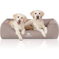 Produktbild von Knuffelwuff Orthopädisches Hundebett Leon aus Velours XL Beige-Grau wasserabweisend