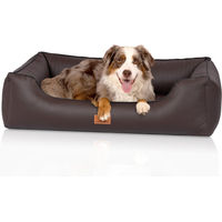 Produktbild von Knuffelwuff orthopädisches Hundebett Lovelock aus Kunstleder Braun Größe L