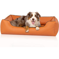 Produktbild von Knuffelwuff orthopädisches Hundebett Lovelock aus Kunstleder Größe L in Braun oder Orange
