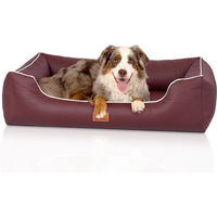 Produktbild von Knuffelwuff orthopädisches Hundebett Lovelock aus Kunstleder in Rot Größe L