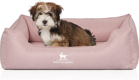 Knuffelwuff Orthopädisches Hundebett Luisa Sunshine Edition aus Velours Rosa S – Bild 1 von 12
