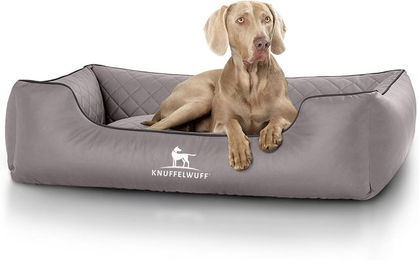 Knuffelwuff Orthopädisches Hundebett Madison aus Kunstleder Grau XXL - 1 Stk. – Bild 1 von 6