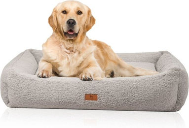 Knuffelwuff orthopädisches Hundebett Matteo mit Memory-Foam in Grau Größe L – Bild 1 von 6