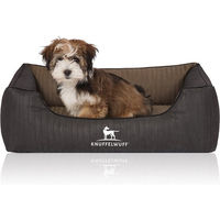 Produktbild von Knuffelwuff Orthopädisches Hundebett Outback aus Kunstleder Schwarz/Beige Größe S