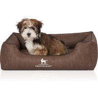 Produktbild von Knuffelwuff Orthopädisches Hundebett Rockland aus Kunstleder Braun Größe L