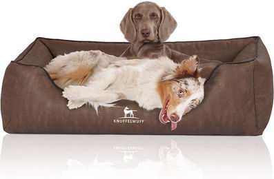 Produktbild von Knuffelwuff Orthopädisches Hundebett Rockland aus Kunstleder Braun zur Gelenkschonung