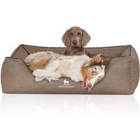 Produktbild von Knuffelwuff Orthopädisches Hundebett Rockland aus Kunstleder XL in Grau Beige