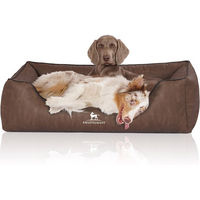 Produktbild von Knuffelwuff Orthopädisches Hundebett Rockland aus Kunstleder XXL Braun zur Gelenkschonung