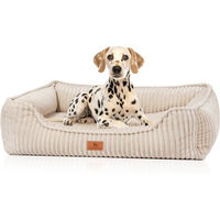 Produktbild von Knuffelwuff orthopädisches Hundebett Sedona aus Breitcord XL Beige für Gelenke und Allergiker