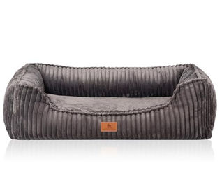 Knuffelwuff orthopädisches Hundebett Sedona aus Cord in Grau Größe S – Bild 1 von 4