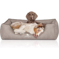 Produktbild von Knuffelwuff Orthopädisches Hundebett Tampa aus Kunstleder Grau XL - 1 Stk.