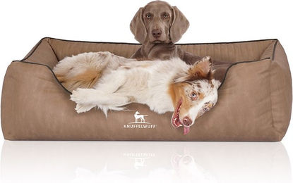 Knuffelwuff Orthopädisches Hundebett Tampa aus Kunstleder XL Beige Braun - 1 Stk. – Bild 1 von 5