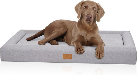 Knuffelwuff orthopädisches Hundebett Tiva XXL 120 x 80cm Hellgrau mit Memory Foam und Easy Clean Stoff – Bild 1 von 2