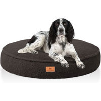 Produktbild von Knuffelwuff orthopädisches Hundebett Tivano rund 80cm Braun mit Memory Foam und Teddyfell-Bezug