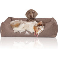 Produktbild von Knuffelwuff Orthopädisches Hundebett Wippo aus Velours in Braun Übergröße XXL für Riesenrassen