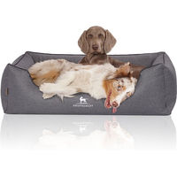 Produktbild von Knuffelwuff Orthopädisches Hundebett Wippo aus Velours in Grau zur Gelenkschonung