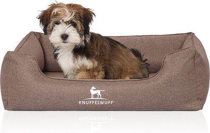 Produktbild von Knuffelwuff Orthopädisches Hundebett Wippo aus Velours in Potatoe M-L 85 x 63cm