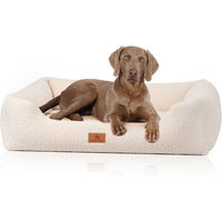 Produktbild von Knuffelwuff orthopädisches Hundebett Wollekopp aus Plüsch Beige Größe L