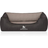 Produktbild von Knuffelwuff Outback Orthopädisches Hundebett aus Kunstleder Schwarz/Grau Größe L