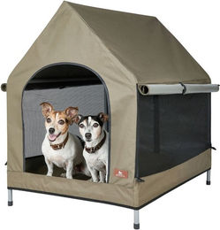 Produktbild von Knuffelwuff Outdoor Hundehütte für mittlere Hunde mit wasserabweisendem Oxford-Gewebe in Beige