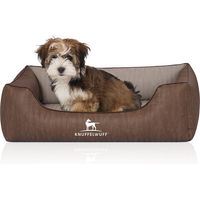 Produktbild von Knuffelwuff Outlander Orthopädisches Hundebett aus Kunstleder Braun/Grau Größe S