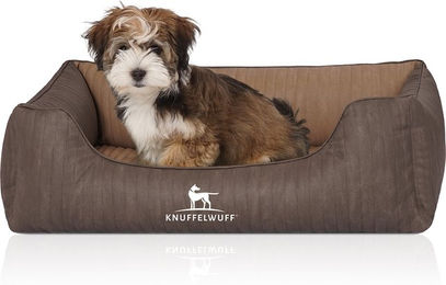 Knuffelwuff Outlander Orthopädisches Hundebett aus Kunstleder in Braun Größe L – Bild 1 von 7