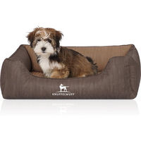 Produktbild von Knuffelwuff Outlander Orthopädisches Hundebett aus Kunstleder in Braun Größe L