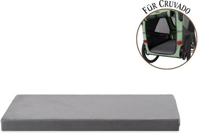 Knuffelwuff Passgenaue Reisematte für Cruvado Hundeanhänger mit Kaltschaum Polsterung und EasyClean Bezug in Grau – Bild 1 von 7