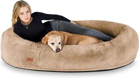 Produktbild von Knuffelwuff Plufi Hundebett XXL Riesig mit Memory Foam Braun
