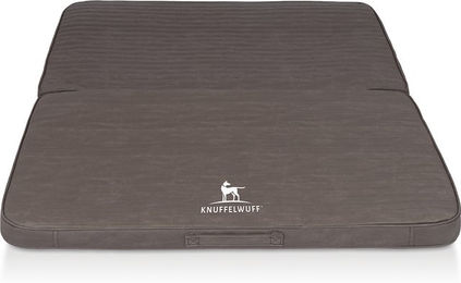 Knuffelwuff Roanoke Orthopädische Hundematte aus Kunstleder Faltbare Reisematte Braungrau 100 x 80cm – Bild 1 von 4