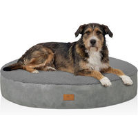 Produktbild von Knuffelwuff rundes Hundebett Bolster aus Plüsch Grau XL