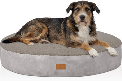 Knuffelwuff rundes Hundebett Bolster aus Plüsch in Grau XL – Bild 1 von 3