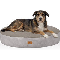 Produktbild von Knuffelwuff rundes Hundebett Bolster aus Plüsch in Grau XL