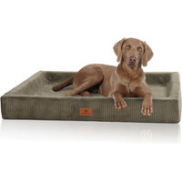Produktbild von Knuffelwuff Santiago orthopädisches Hundebett aus Cord Größe S 70 x 50cm Khaki