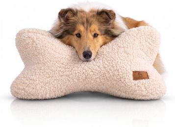 Knuffelwuff Schlafknochen Koda Hundespielzeug aus Teddy Material Beige – Bild 1 von 1