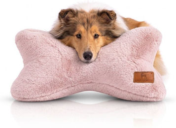 Knuffelwuff Schlafknochen Nilo Hundespielzeug aus Kaninchen Fellimitat Rosa – Bild 1 von 1
