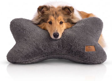 Knuffelwuff Schlafknochen Nilo Hundespielzeug aus Kaninchen Fellimitat Schwarz – Bild 1 von 1
