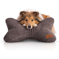 Produktbild von Knuffelwuff Schlafknochen Weston Hundespielzeug aus Cord Braungrau