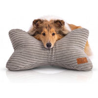 Produktbild von Knuffelwuff Schlafknochen Weston Hundespielzeug aus Cord Hellgrau