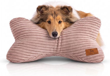 Knuffelwuff Schlafknochen Weston Hundespielzeug aus Cord in Rosa – Bild 1 von 1