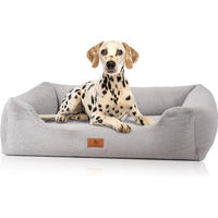 Produktbild von Knuffelwuff Schnuffelupagus Orthopädisches Hundebett mit Memory Foam aus Kaninchen Fellimitat Grau S 70 x 50cm