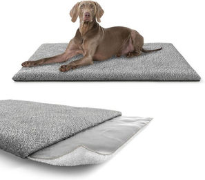 Knuffelwuff selbstwärmende Hundematte Melbourne aus Lammfellimitat Grau 80x60cm – Bild 1 von 6