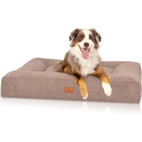 Produktbild von Knuffelwuff Sofia orthopädisches Hundebett aus Velours Beige Größe L