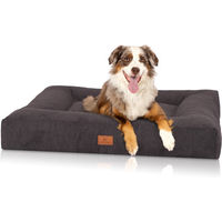 Produktbild von Knuffelwuff Sofia orthopädisches Hundebett aus Velours Schwarz Größe L