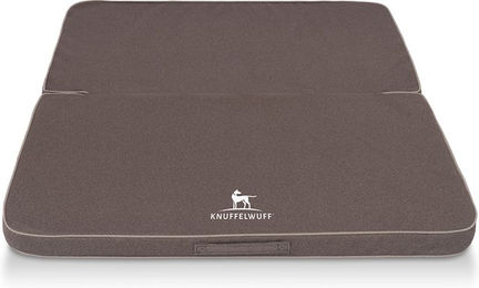 Knuffelwuff Tacoma Orthopädische Hundematte Faltbare Reisematte aus Velours Graubraun 120 x 100cm – Bild 1 von 5