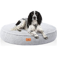 Produktbild von Knuffelwuff Tivano Orthopädisches Hundebett rund Grau mit Memory Foam für alle Altersstufen