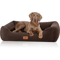 Produktbild von Knuffelwuff Wollekopp orthopädisches Hundebett aus Plüsch Braun M-L