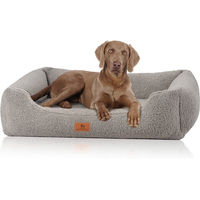 Produktbild von Knuffelwuff Wollekopp orthopädisches Hundebett aus Plüsch XXL Grau