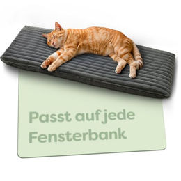 Knupis Fensterliege für Katzen Grau 90 x 28 cm Selbstheizende Katzendecke aus Filz – Bild 1 von 7